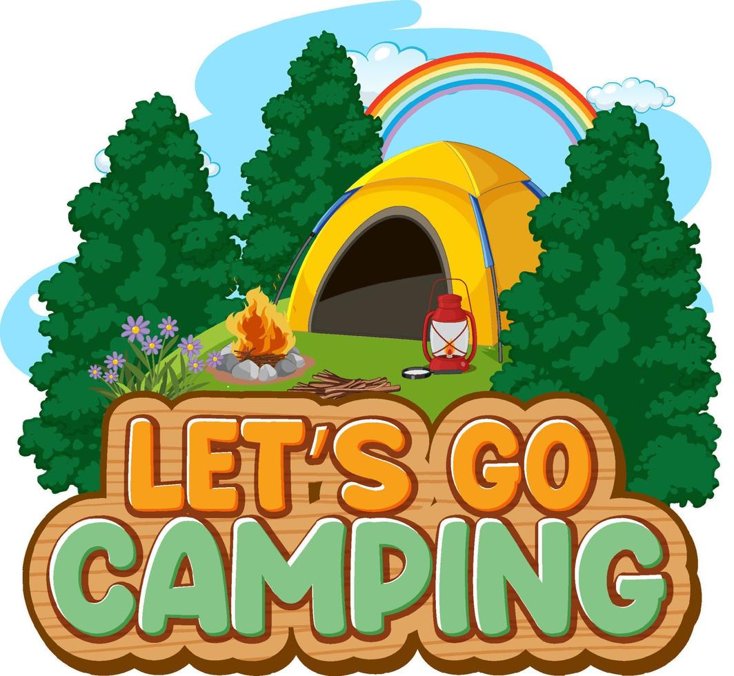 Camping kids and text design for word let's go camping 12803430 Vector ... Camping kids and text design for word let's go camping 12803430 Vector ...